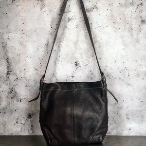 Coach black leather hobo shoulder bag